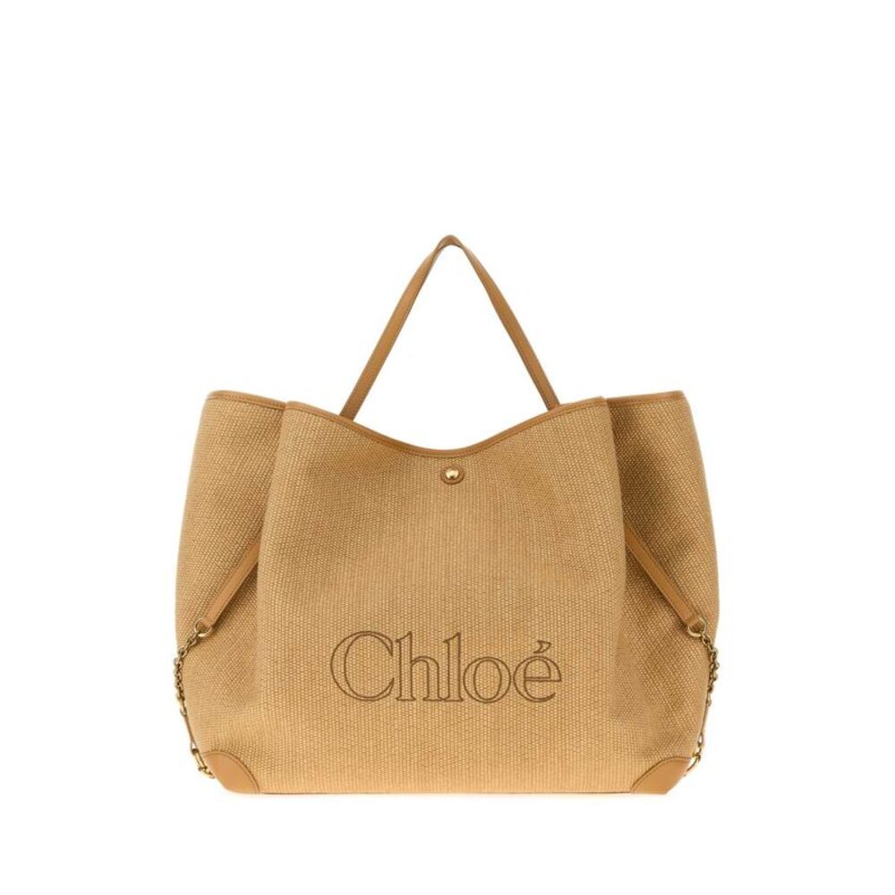 Chloe Women Raffia Chloe Clover Shopping Bag